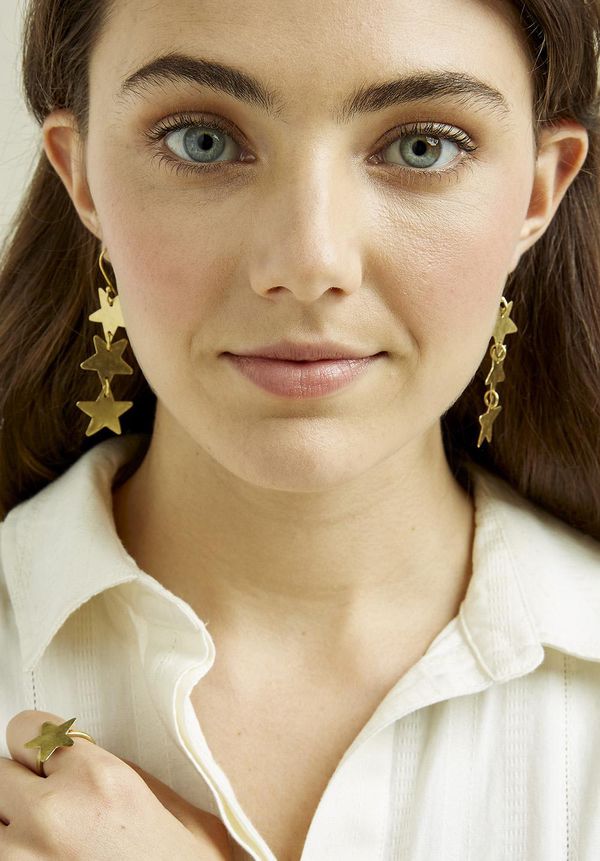 image of Stardrop Earrings in Brass