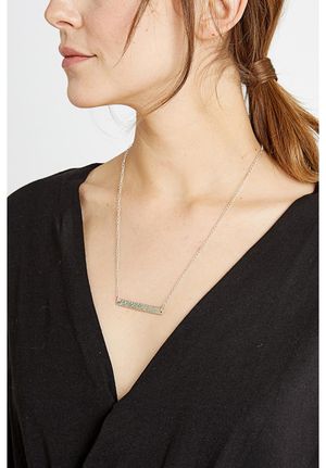 Beaten Bar Necklace In Silver