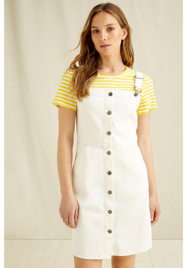image of Jerrika Pinafore Dress Cream