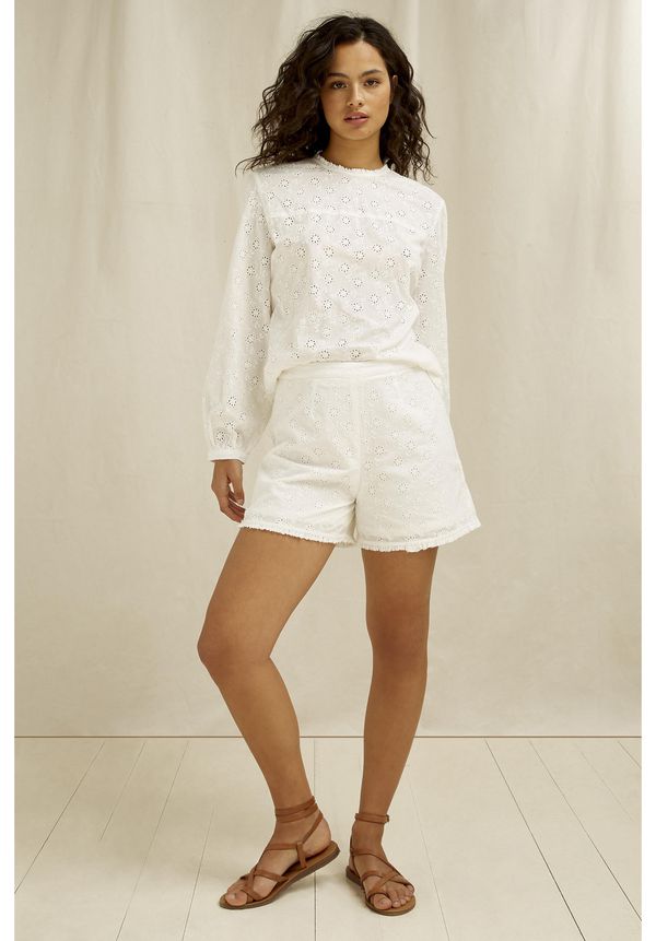 image of Nova Broderie Shorts in White