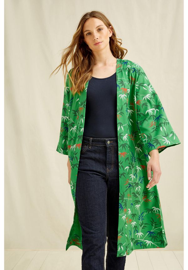 image of V & A Bamboo Print Jacket Green