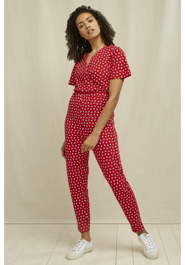 image of Isabella Paisley Jumpsuit Red