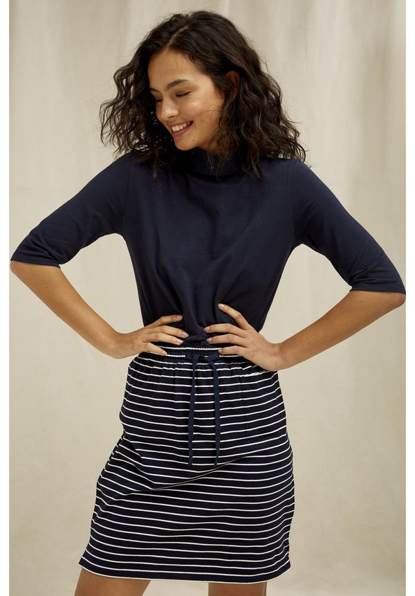 image of Leia Stripe Skirt Blue
