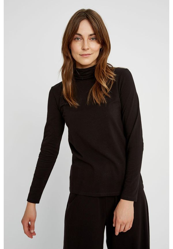 image of Laila Roll Neck Top In Black