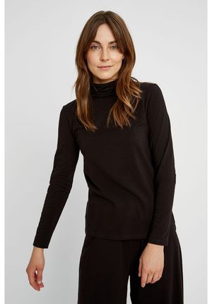 Laila Roll Neck Top In Black