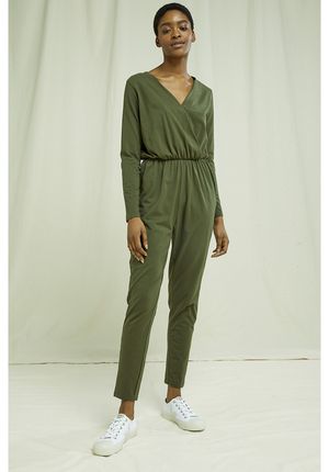 Odette Jumpsuit in Khaki Green