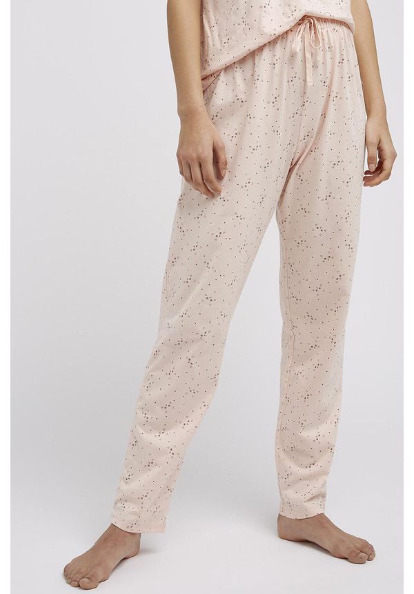 image of Cat Print Pyjama Trousers in Pink