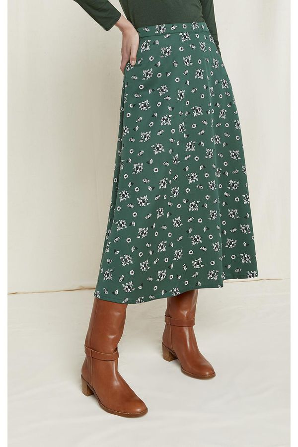 image of Alison Floral Skirt in Dark Green