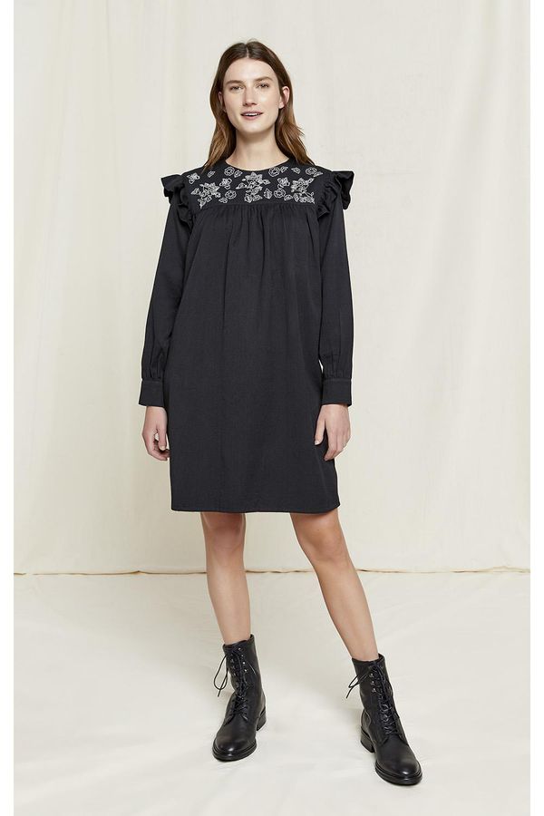 image of Nilima Embroidered Dress in Black