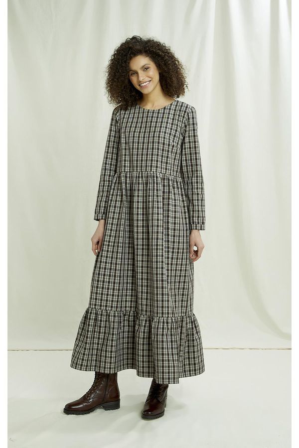image of Shanaya Checked Dress in Brown