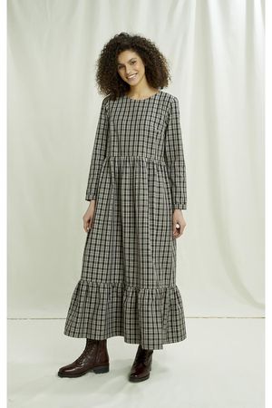 Shanaya Checked Dress in Brown