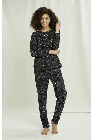 Stars Pyjama Trousers in Black