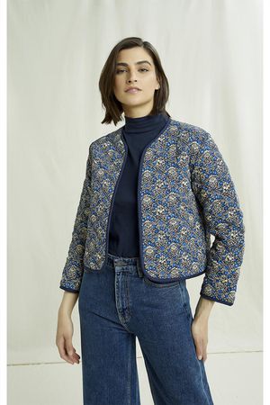 V&A Millefleur Quilted Jacket in Navy