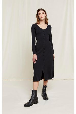 Adela Rib Dress in Black