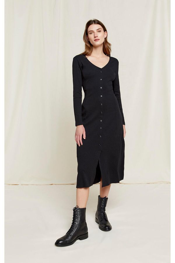 image of Adela Rib Dress in Black
