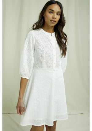 Anita Broderie Dress in White