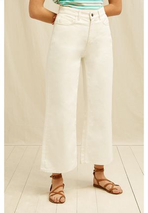 Ariel Wide Leg Jean in Cream