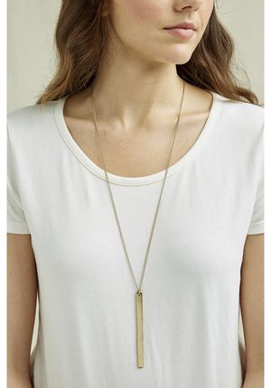 Bar Necklace in Brass