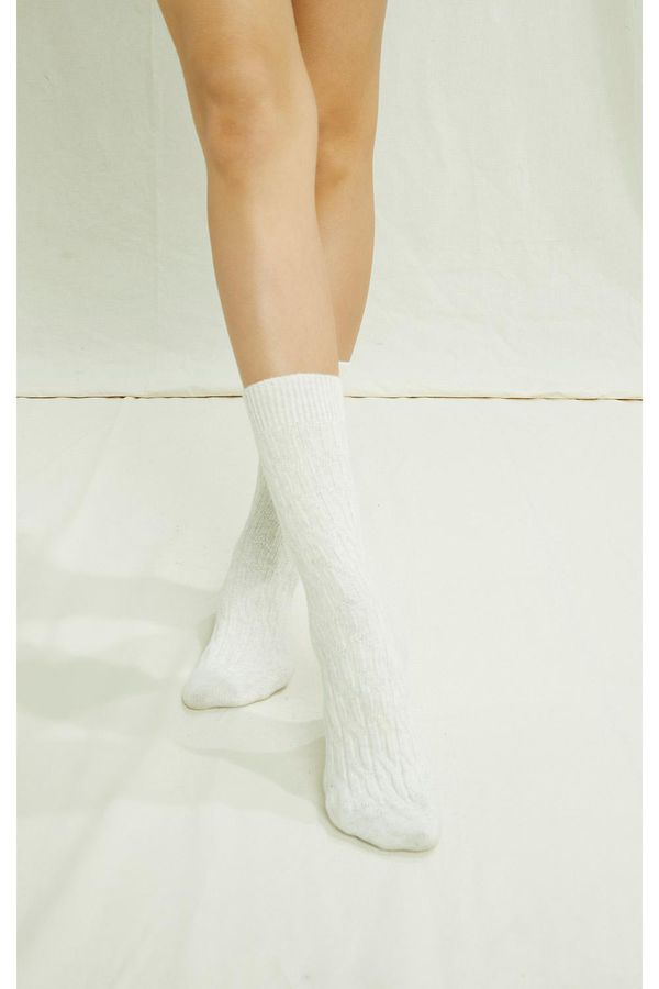 image of Cable Socks in Cream
