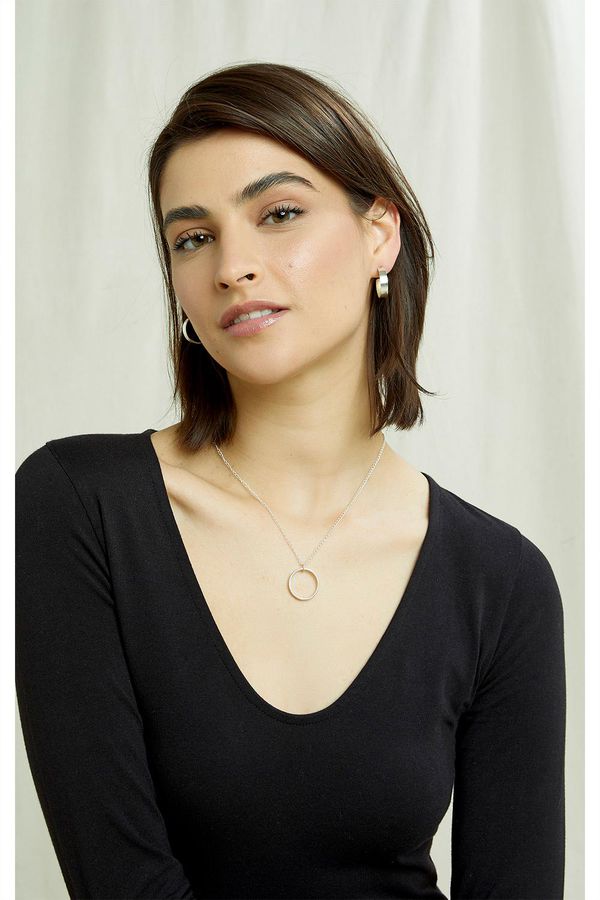 image of Circle Hoop Earring in Silver