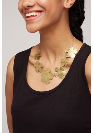 Daisy Necklace in Brass