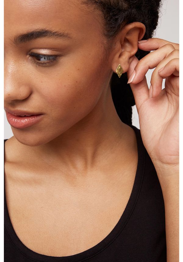 image of Diamond Shaped Stud Earrings in Brass