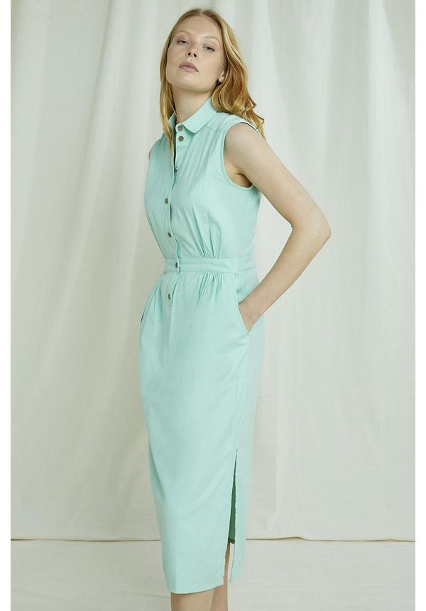 image of Indira Shirt Dress in Green