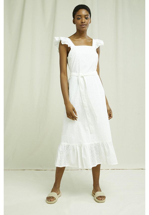 image of Jaya Broderie Dress in White
