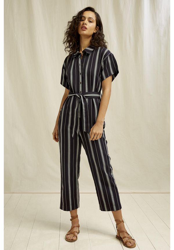image of Jessalyn Stripe Jumpsuit in Blue