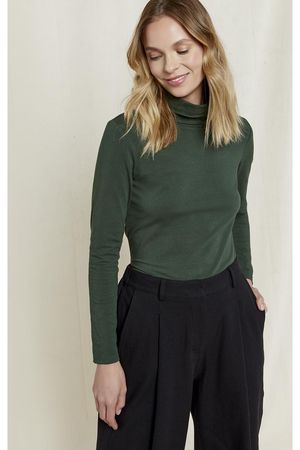 Laila Roll Neck Top in Green