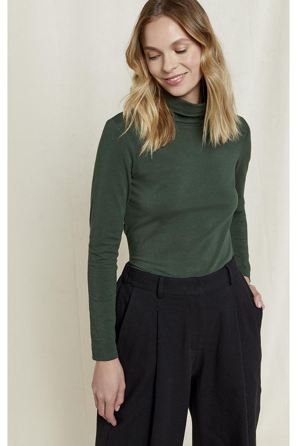 image of Laila Roll Neck Top in Green