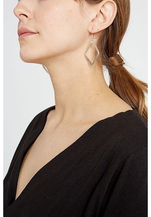 Large Diamond Shaped Earrings in Silver