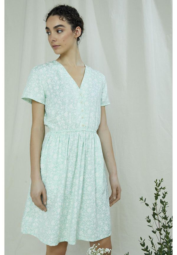 image of Laura Silhouette Floral Dress in Green