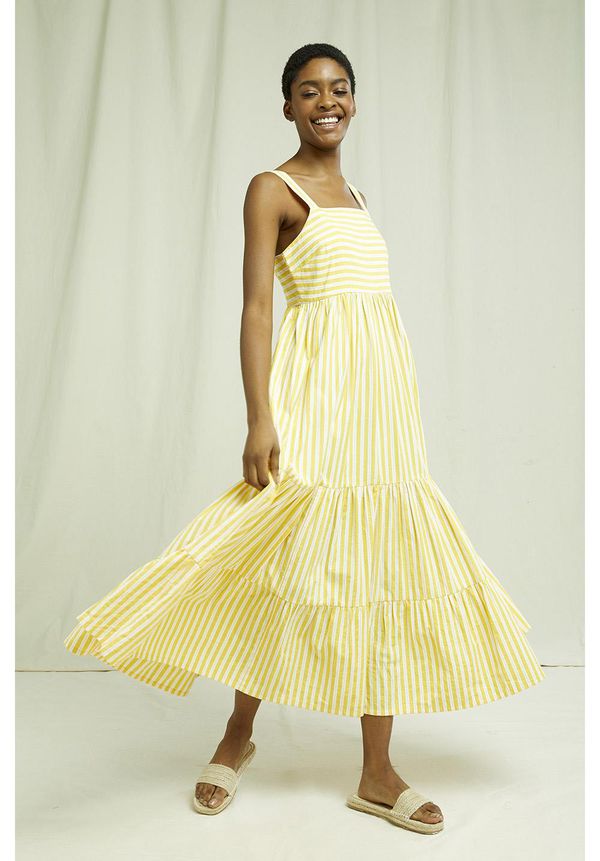 image of Lea Striped Dress in Yellow