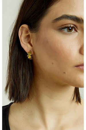 Leaf Stud Earring in Brass