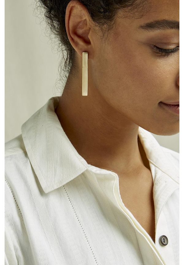 image of Long Bar Earrings in Brass