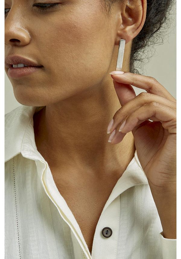 image of Long Bar Earrings in Silver