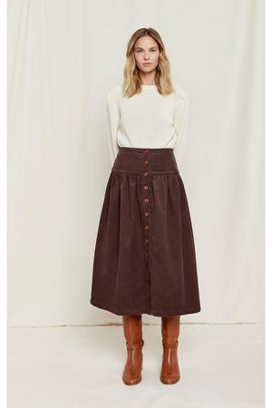 Marion Corduroy Skirt in Brown