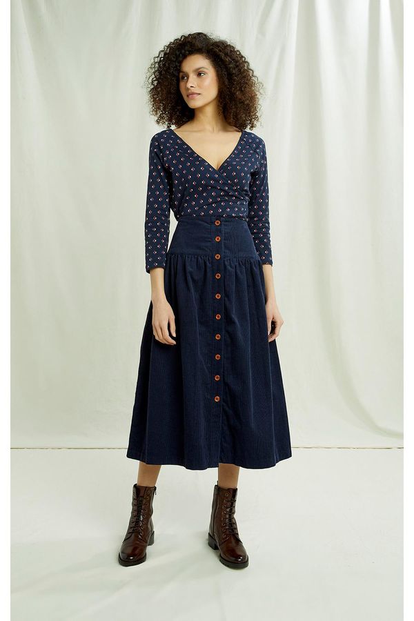 image of Marion Corduroy Skirt in Navy