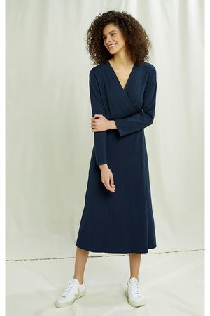 Mathilde Wrap Dress in Navy