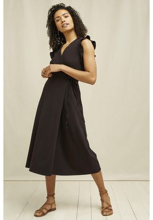 Melanie Wrap Dress in Black