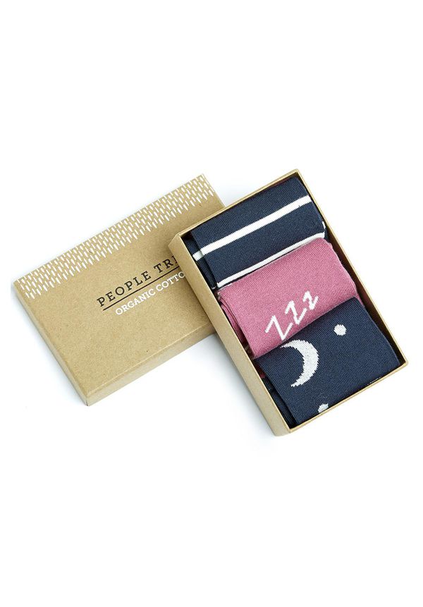 image of Nightwear Socks Set Of 3 In Box in Multi Colours