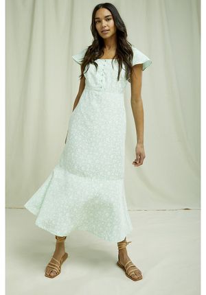 Pippa Silhouette Floral Dress in Green