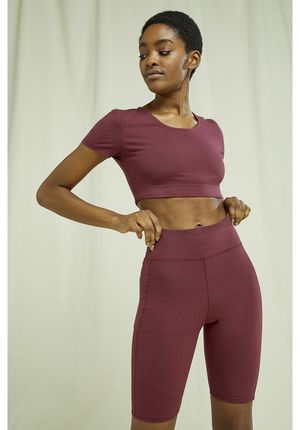 Pocket Cycling Shorts in Burgundy