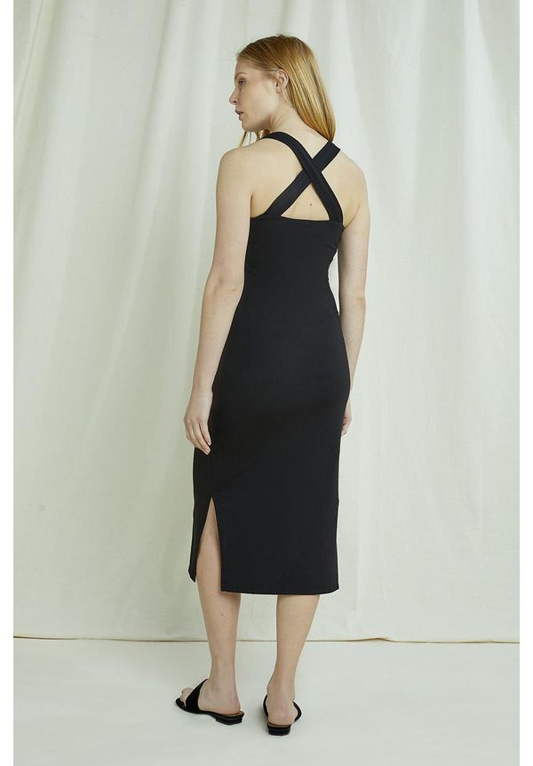 image of Priti Cross Back Dress in Black