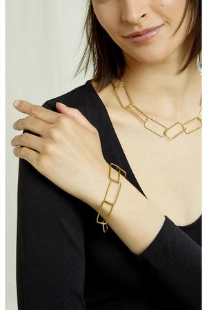 Rectangle Hollow Bracelet in Brass