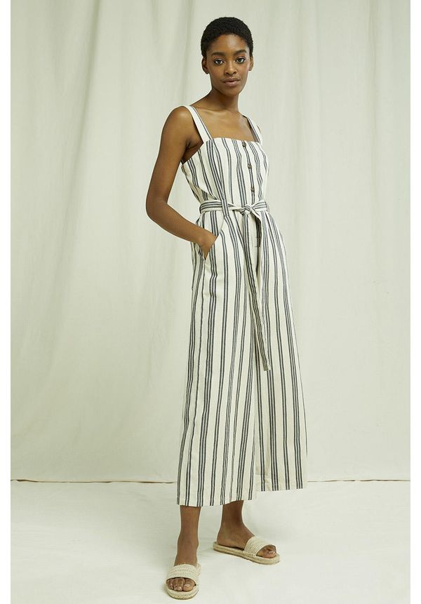 image of Rena Striped Jumpsuit in Fog