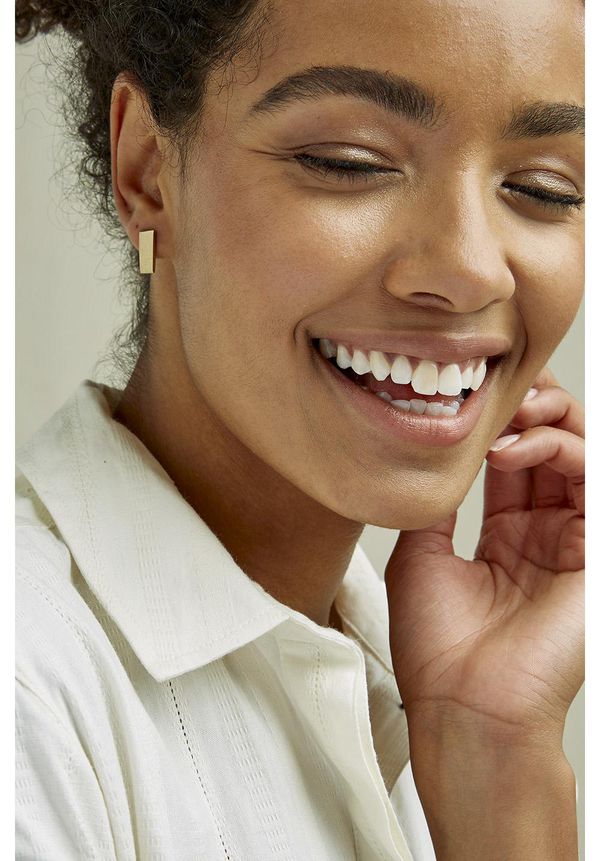 image of Short Bar Earrings in Brass