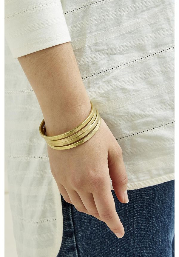 image of Set of 4 Stackable Bangles in Brass