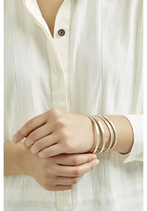 Set of 4 Stackable Bangles in Silver
